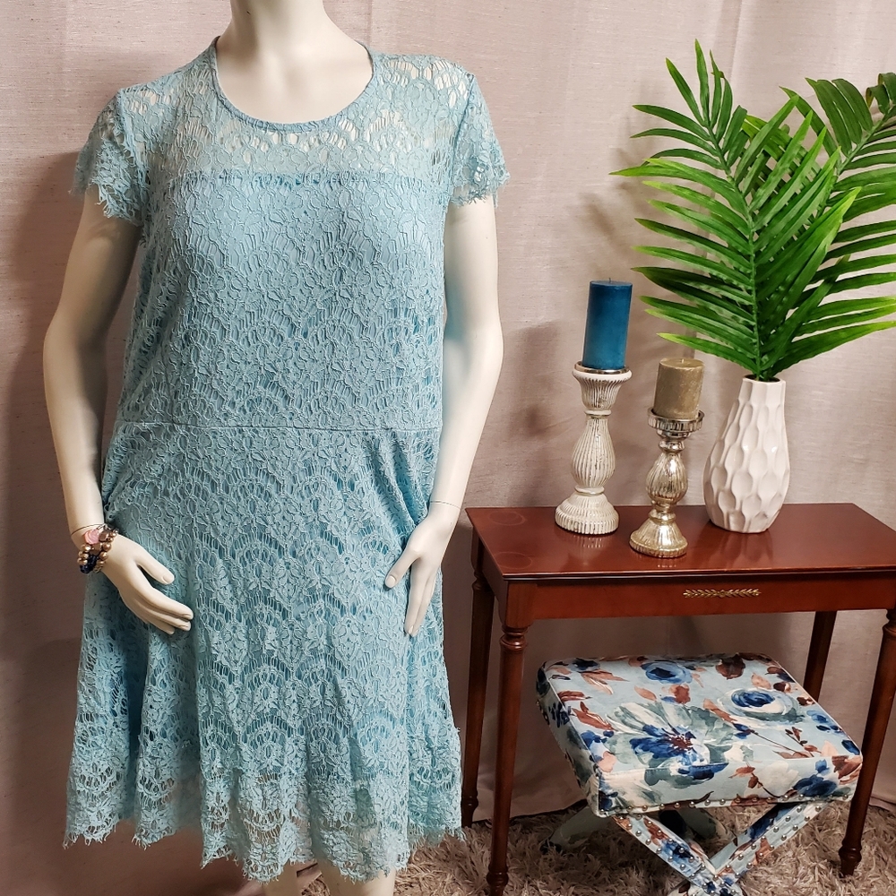 Lane Bryant Blue Lace Dress